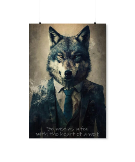 Wolf Inspirations – Be Wise as a Fox with the Heart of a Wolf – Premium Matte Vertical Posters
