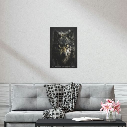 Wolf Inspirations – With Courage and Strength Comes Freedom – Premium Matte Vertical Posters