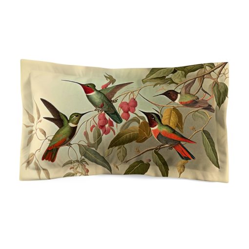 Hummingbird Botanical Microfiber Pillow Sham