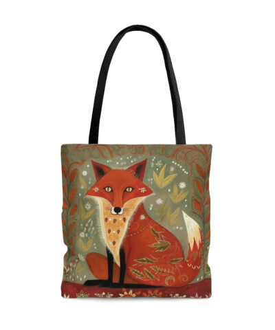 45127 102 400x480 - Folk Art Red Fox Tote Bag - Cute Cottagecore Totebag Makes the Perfect Gift