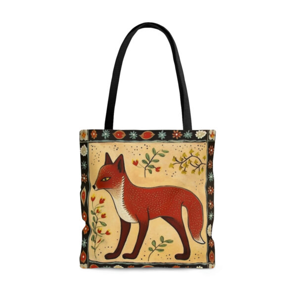 Folk Art Fox Tote Bag – Cute Cottagecore Totebag Makes the Perfect Gift