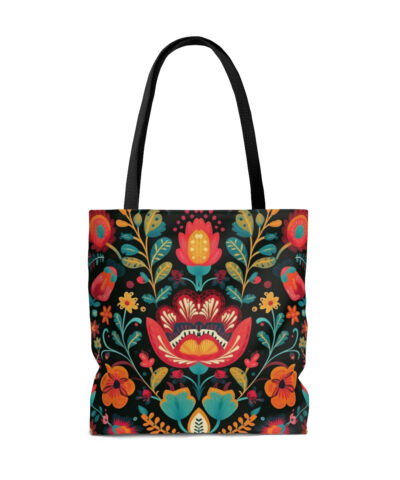 Folk Art Floral Tote Bag – Cute Cottagecore Totebag Makes the Perfect Gift