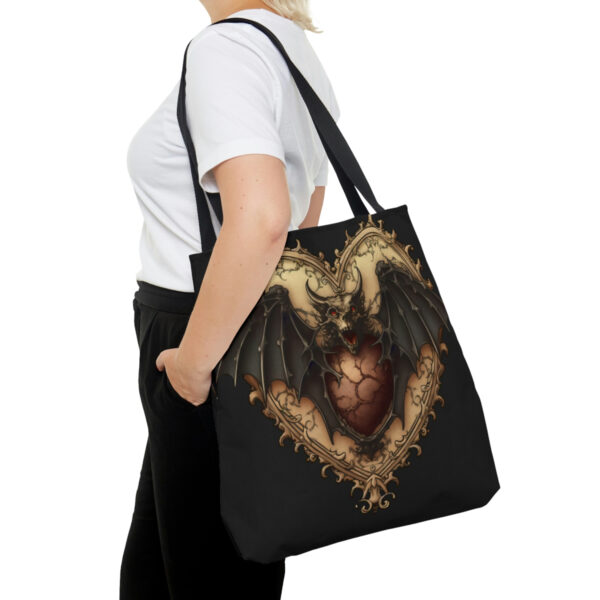 Gothic Bat Heart Tote Bag – Cute Cottagecore Totebag Makes the Perfect Gift