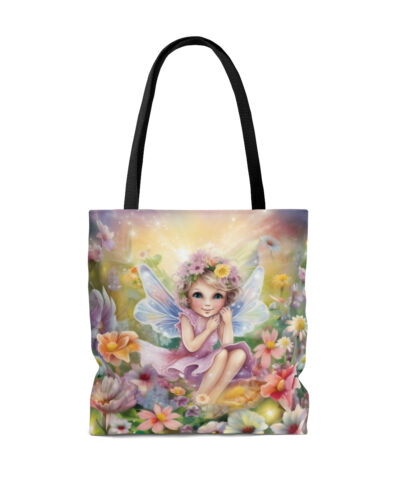 Whimsical Fairycore Tote Bag – Cute Cottagecore Totebag with Fairy in Flower Garden