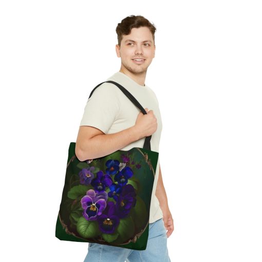 Violet Tote Bag – Beautiful Vintage Floral Design of Violets – February Birth Flower