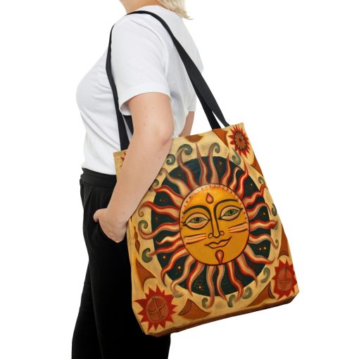 Folk Art Sun Tote Bag – Cute Cottagecore Totebag Makes the Perfect Gift