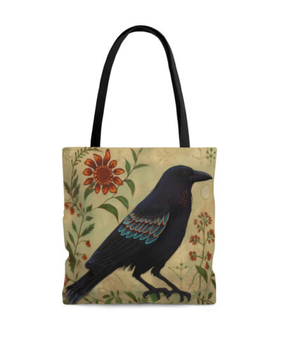45127 76 400x480 - Folk Art Black Raven Tote Bag - Cute Cottagecore Totebag Makes the Perfect Gift
