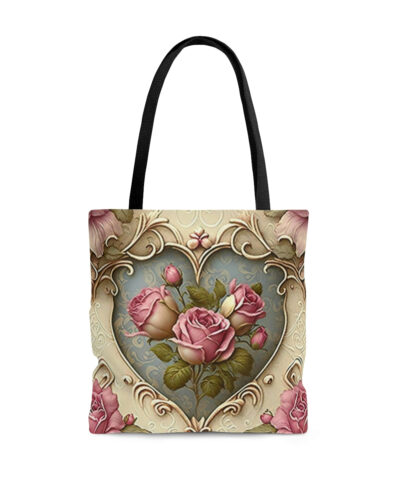 45127 8 400x480 - Vintage Victorian Rose Heart Tote Bag