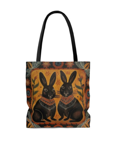 45127 83 400x480 - Folk Art Bunny Couple Tote Bag - Cute Cottagecore Totebag Makes the Perfect Gift