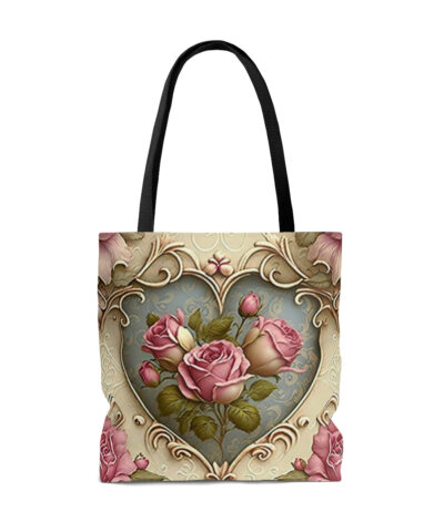45127 9 400x480 - Vintage Victorian Rose Heart Tote Bag