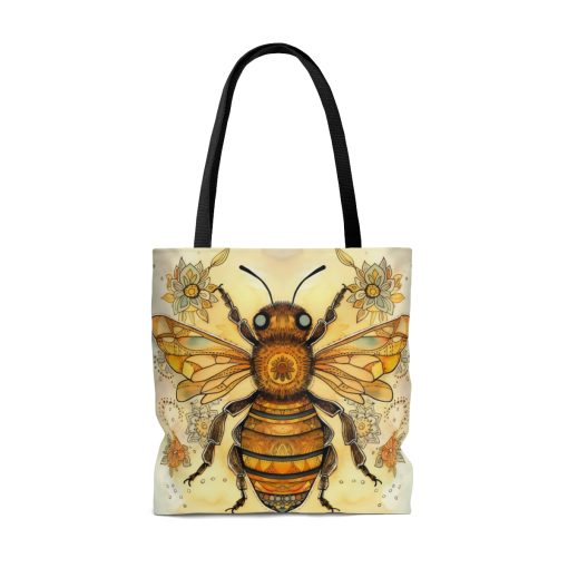 Folk Art Honey Bee Tote Bag – Cute Cottagecore Totebag Makes the Perfect Gift