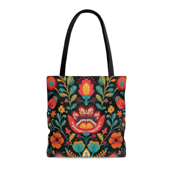 Folk Art Floral Tote Bag – Cute Cottagecore Totebag Makes the Perfect Gift