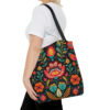 Folk Art Floral Tote Bag - Cute Cottagecore Totebag Makes the Perfect Gift
