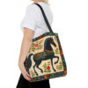 Folk Art Black Horse Tote Bag - Cute Cottagecore Totebag Makes the Perfect Gift