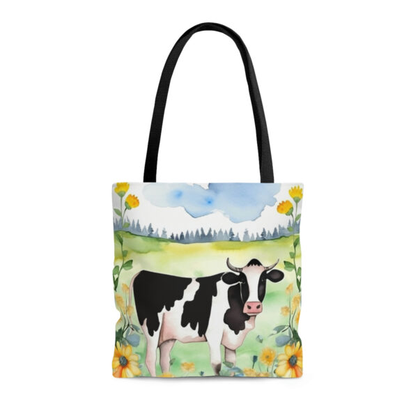 Watercolor Folk Art Holstein Cow Tote Bag – Cute Cottagecore Totebag Makes the Perfect Gift