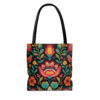 Folk Art Floral Tote Bag - Cute Cottagecore Totebag Makes the Perfect Gift