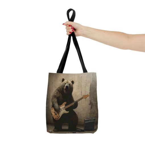 Grizzly Bear Playing Guitar Tote Bag
