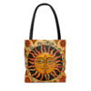 Folk Art Sun Tote Bag - Cute Cottagecore Totebag Makes the Perfect Gift