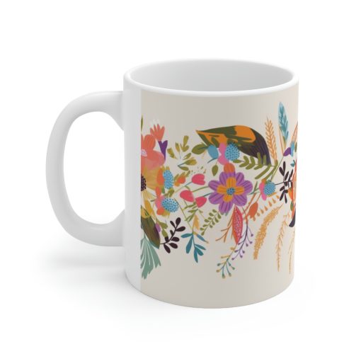 Boho Floral Pressed Flowers Coffee Mug | Boho Wildflowers Mug, Cottagecore Mug, Vintage Botanical Cup, Nature Mug, Floral Mug, Boho Modern