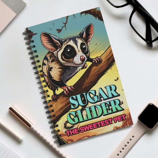 Sugar Glider Graphic Novel Cover Spiral Journal Notebook Sketch Book