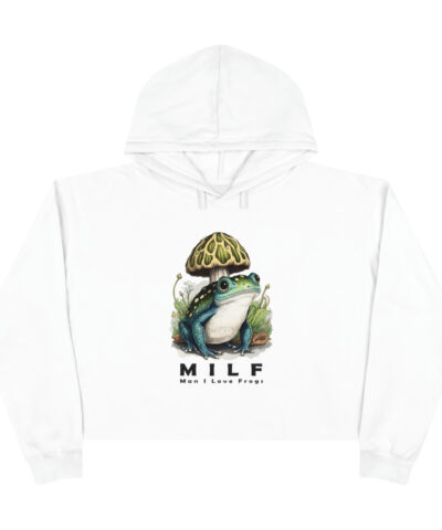 68297 400x480 - MILF "Man I Like Frogs"  Crop Hoodie  | Cottagecore Goblincore Froggy Lover Shirt