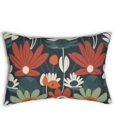 69371 10 400x480 - Mid-Century Modern Flower Design Spun Polyester Lumbar Pillow