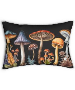 Cottagecore Goblincore Mushrooms Spun Polyester Lumbar Pillow
