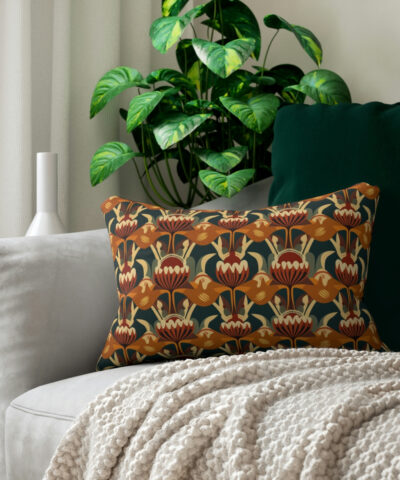 69371 400x480 - Mid-Century Modern Floral Spun Polyester Lumbar Pillow