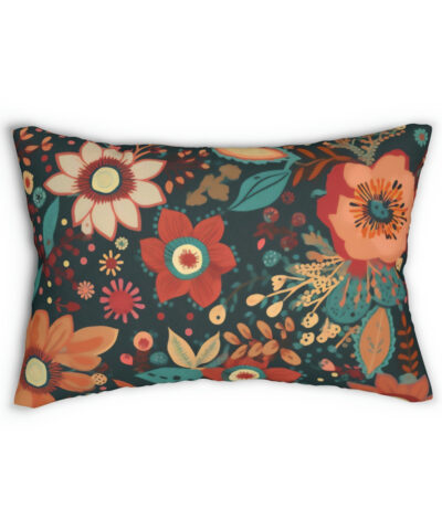 69371 5 400x480 - Mid-Century Modern Floral Spun Polyester Lumbar Pillow