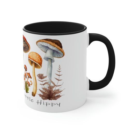 Stay Trippy Little Hippy Two-Tone Coffee Mug Cottagecore Goblincore Mushroom