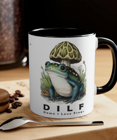 72180 20 400x480 - DILF "Damn I Love Frogs" Two-Tone Coffee Mug Cottagecore Goblincore Mushroom