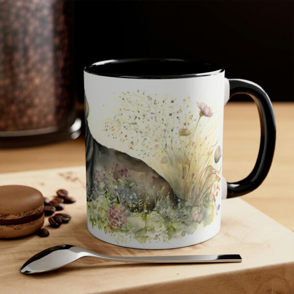 Black Labrador Companion Color Accent Coffee Mug, 11oz