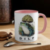 DILF "Damn I Love Frogs" Two-Tone Coffee Mug Cottagecore Goblincore Mushroom