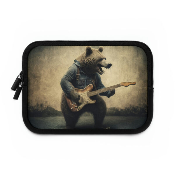 Grizzly Bear Playing Guitar Laptop Sleeve | Macbook Case Laptop Bag Zipper Pouch