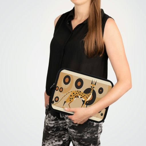 Mid-Century Modern Leopard Laptop Sleeve | Macbook Case Laptop Bag Zipper Pouch