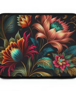 Vintage Victorian Boho Floral Laptop Sleeve | Macbook Case Laptop Bag Zipper Pouch