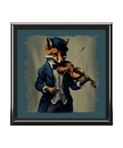 72880 105 400x480 - Fox Playing Violin Wood Keepsake Jewelry Box with Ceramic Tile Cover