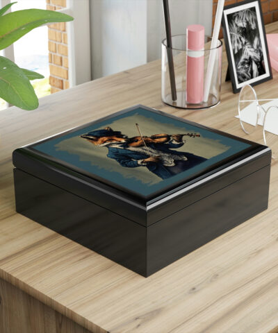 72880 106 400x480 - Fox Playing Violin Wood Keepsake Jewelry Box with Ceramic Tile Cover