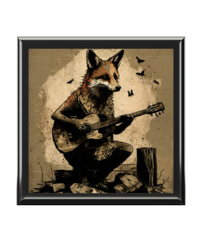 72880 117 400x480 - Fox Playing Guitar Wood Keepsake Jewelry Box with Ceramic Tile Cover