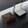 Folk Art Heart Wood Keepsake Jewelry Box with Ceramic Tile Cover