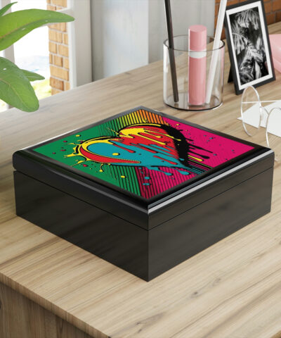72880 169 400x480 - Pop Art Paint Dripping Heart Wood Keepsake Jewelry Box with Ceramic Tile Cover