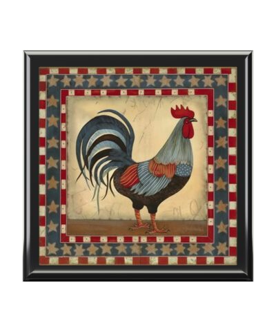 72880 509 400x480 - Rustic Folk Art Rooster Pattern Design Wooden Keepsake Jewelry Box