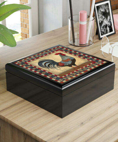 72880 510 400x480 - Rustic Folk Art Rooster Pattern Design Wooden Keepsake Jewelry Box