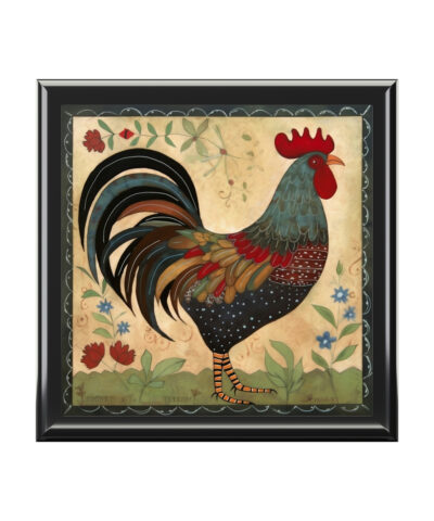 72880 512 400x480 - Rustic Folk Art Rooster Design Wooden Keepsake Jewelry Box