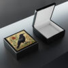 Rustic Folk Art Raven Design Wooden Keepsake Jewelry Box