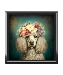 Victorian Poodle Bonnet Portrait Vintage Jewelry Keepsake Box V – a perfect gift for the poodle lover, including poodle moms and sisters