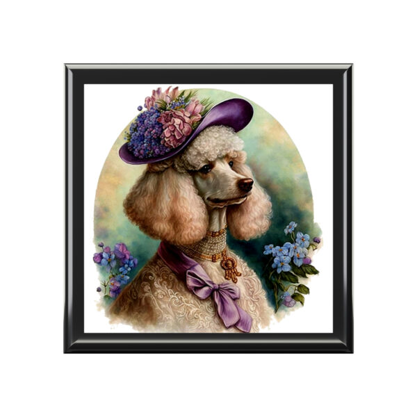 Victorian Watercolor Poodle Portrait Vintage Jewelry Keepsake Box II – a perfect gift for the poodle lover, including poodle moms and sisters