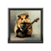 Otter Playing the Guitar Wood Keepsake Jewelry Box with Ceramic Tile Cover