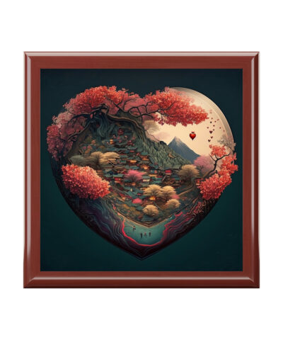 72882 144 400x480 - Springtime Village Heart Wood Keepsake Jewelry Box with Ceramic Tile Cover