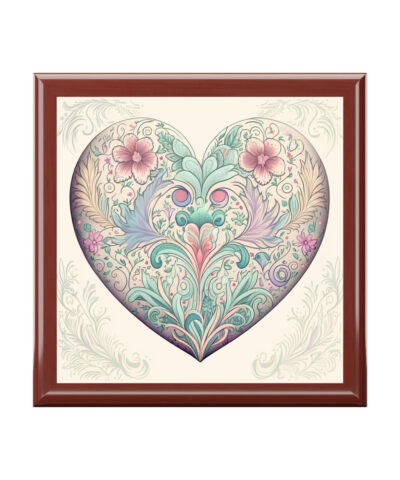 72882 153 400x480 - Hidden Dragon Pastel Heart Wood Keepsake Jewelry Box with Ceramic Tile Cover